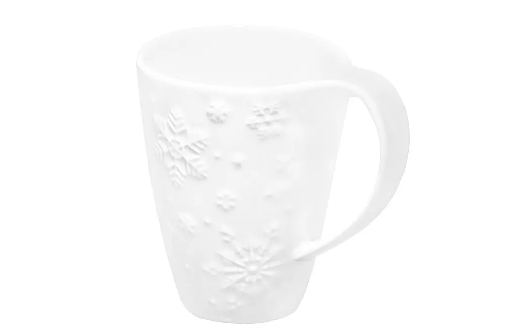 Кружка 350 мл &quot;Снежинки&quot; , фарфор, 13х8,7х11,5 см