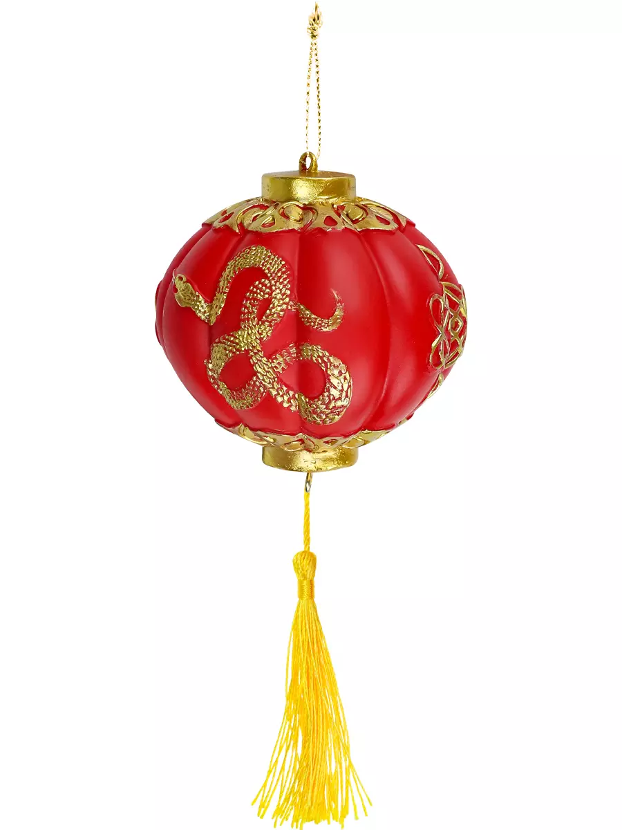 Елочное украшение из полирезины Китайский фонарик 7 см НУ-6890