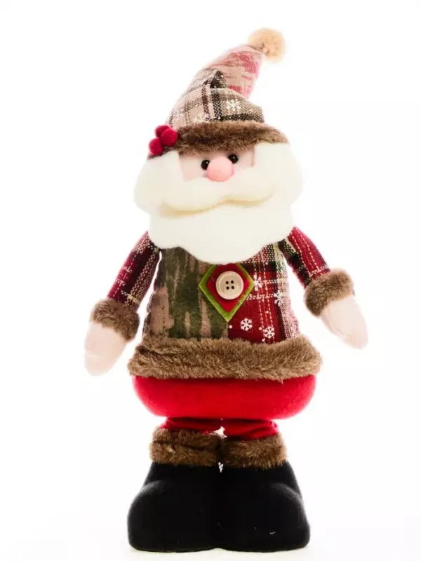 Игрушка декорат мягконабивная Дружелюбный Санта-Клаус, из полиэстера/ 47x20x10см 88586