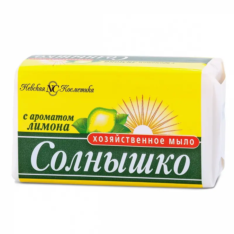 Мыло хозяйственное Солнышко с ароматом Лимона 140г