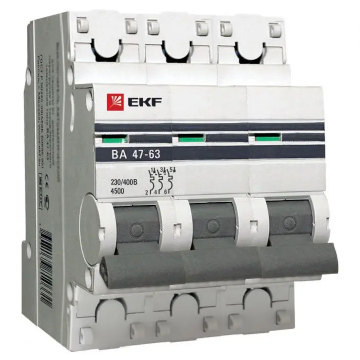Автоматический выключатель EKF PROxima mcb4763-3-32C-pro 3P C 32А 4,5kA ВА 47-63