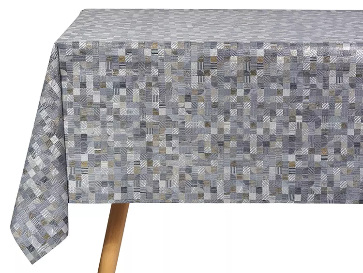 Клеенка на стол на тканевой основе ширина 140 см серый Palmira Dekorelle