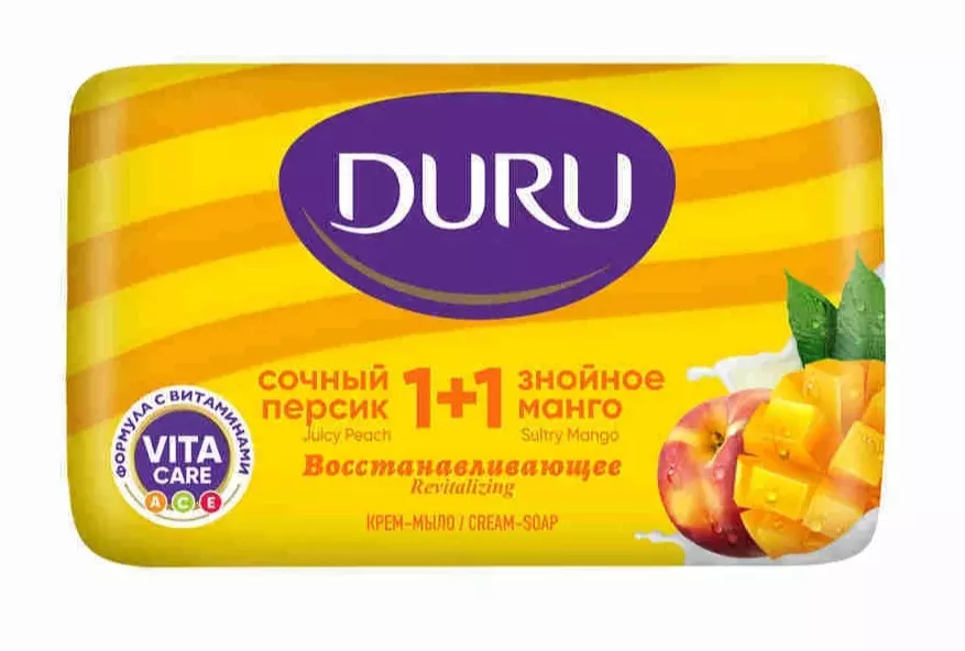 Крем-мыло Duru 1+1 &quot;Персик-Манго&quot;, 80 г