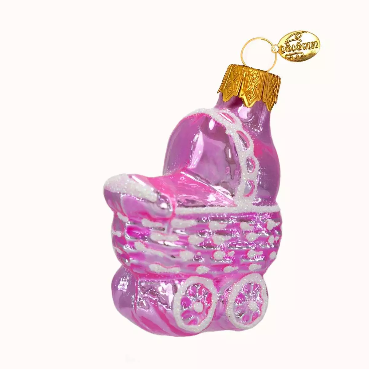 Формовая игрушка Детская коляска розовая 6 см Коломеев ФУ-193/2