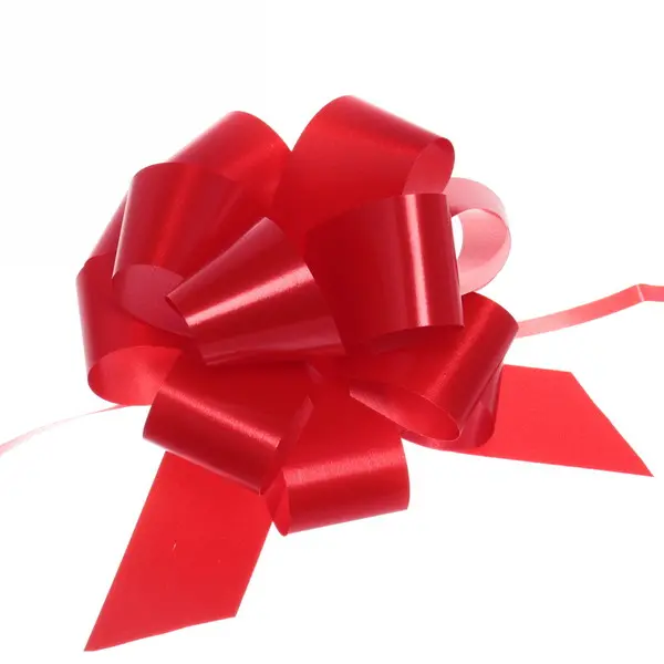 Бант для оформления подарка &quot;Блеск&quot; 3 см, d-11 см, Красный 214-068