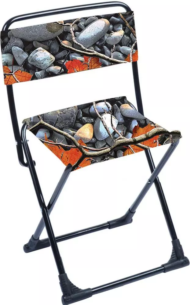 Складной стул походный  ПС3/4 с камнями и кленовыми листьями