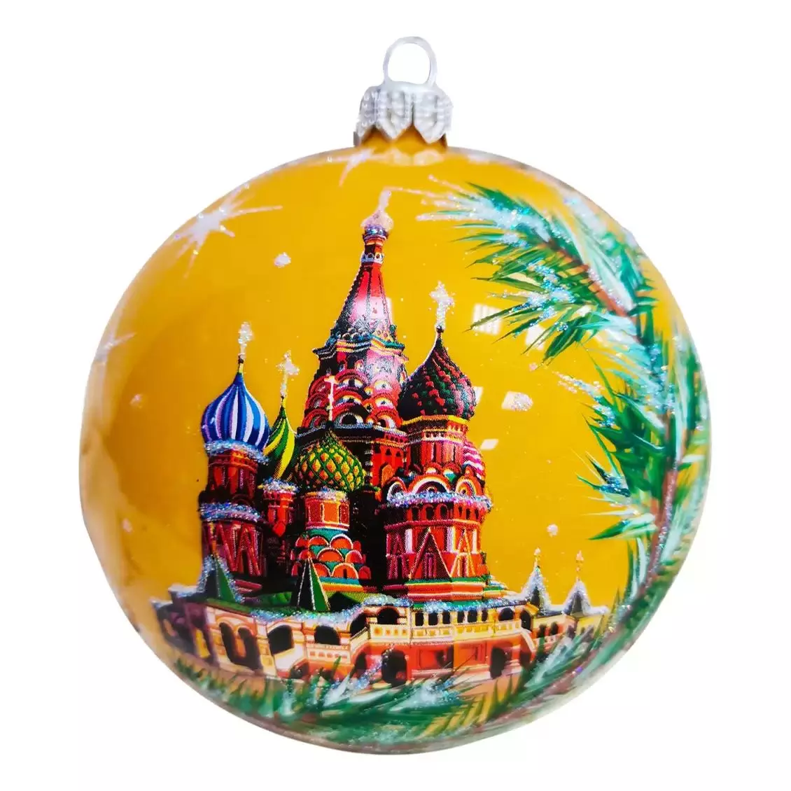 Елочный шар стекло Собор Василия Блаженного 10 см ШБ100-5/2