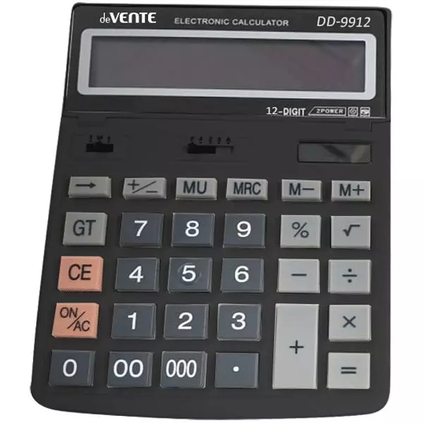 Калькулятор настольный DD-9912, 154x203x25, 12 разрядный, большой экран, deVENTE 4031334