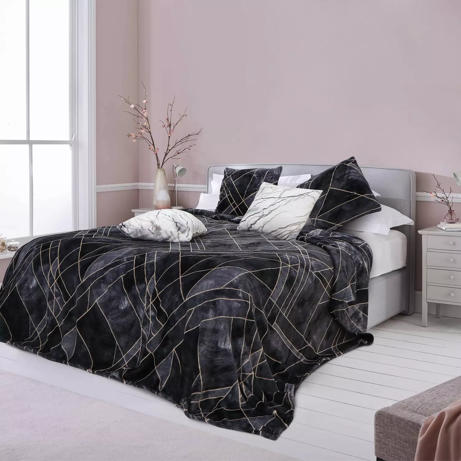 Плед 180*210 см велсофт графит Душечка