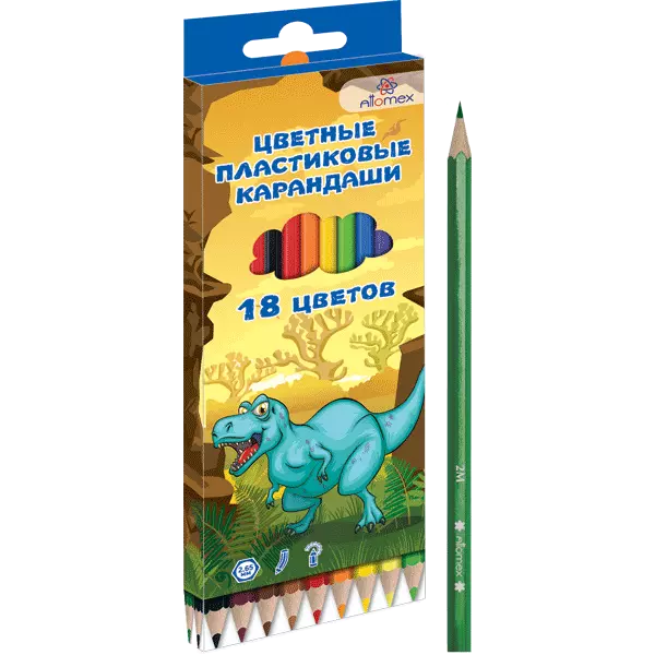 Цветные карандаши пластиковые Attomex. Be cool 18 цветов, 2М, грифель 2,65 мм, 5023610