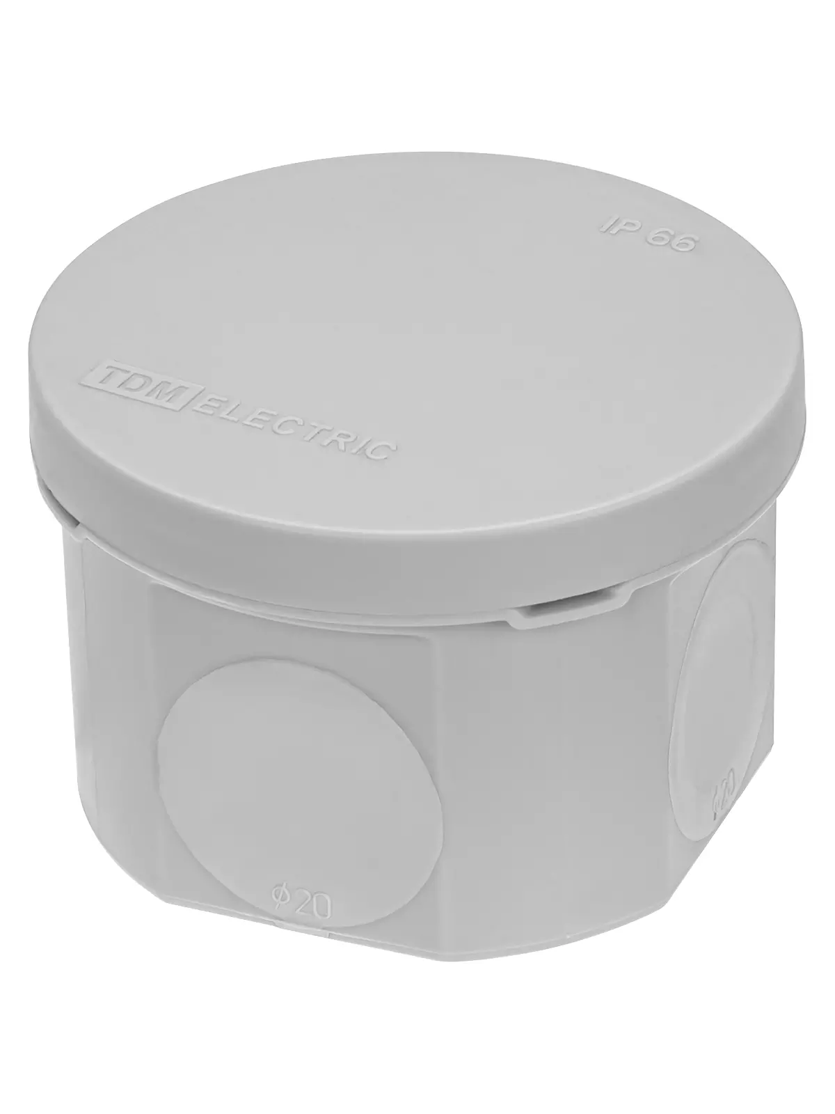 Распределительная коробка накладная D70x50мм 4 ввода IP66 серый