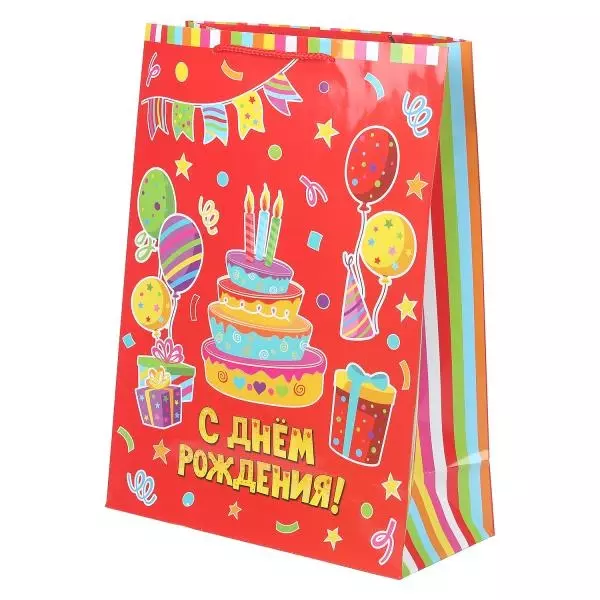 Подарочный пакет 34х45х16 см тортик PXL-127512-HB5