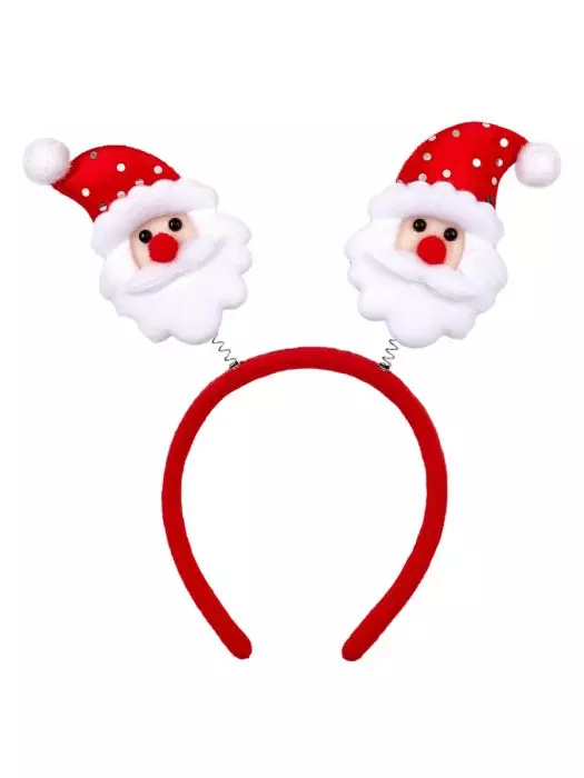 Ободок карнавальный Дед Мороз в красной шапке / 1,5x18x23см 88936