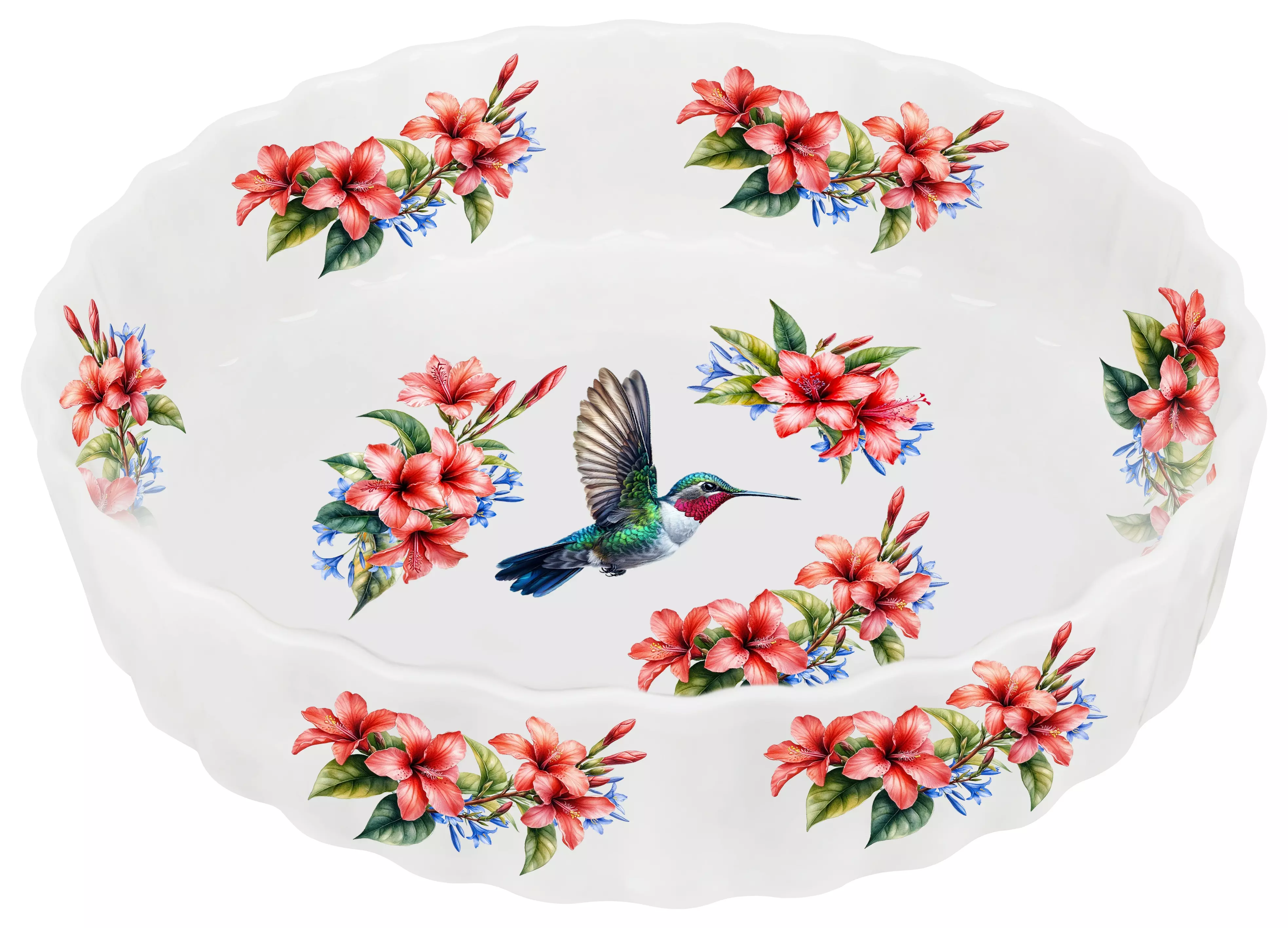 Форма для запекания/блюдо, круглое 25 х 5,5 см, 2л, "Колибри" фарфор, Pomi d'Oro P035086