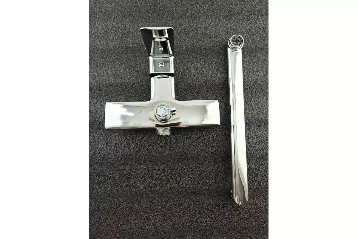 Смеситель для ванны, длинный излив 35 см, хром, Rainsberg R1023F, силумин