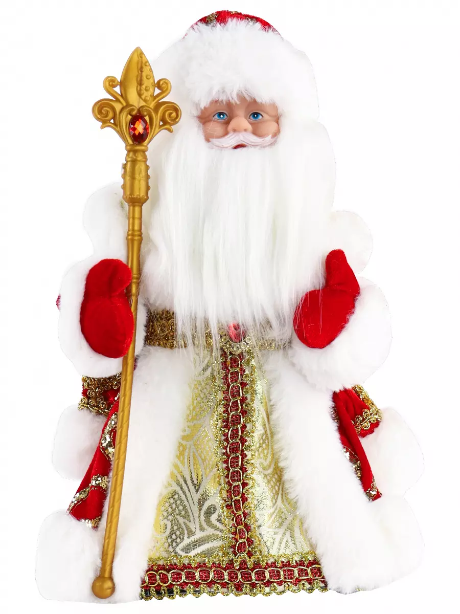 Сувенир музыкальный Дед Мороз в красной шубе с с пайетками, с мелодией, 30 см Т-5553