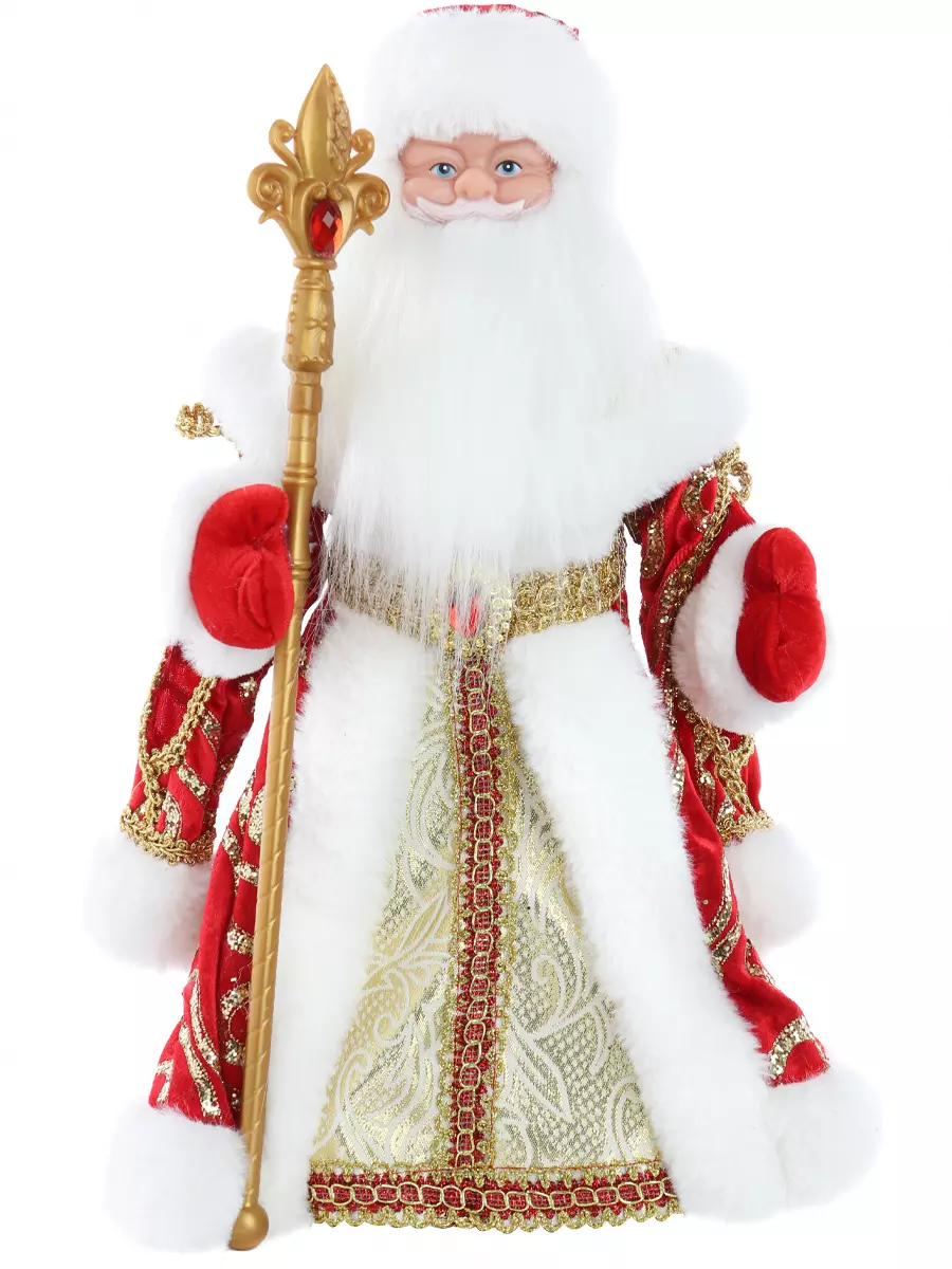 Сувенир музыкальный Дед Мороз в красной шубе с с пайетками, с мелодией, 40 см Т-5552