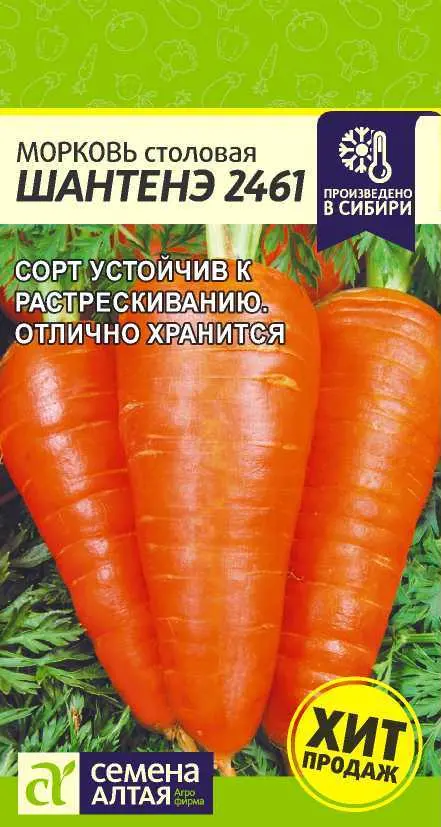Семена Морковь столовая Шантенэ 2461. Семена Алтая Ц/П 2 г