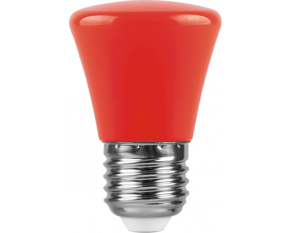 Лампа светодиодная Feron Е27 230В 1Вт  колокольчик красный