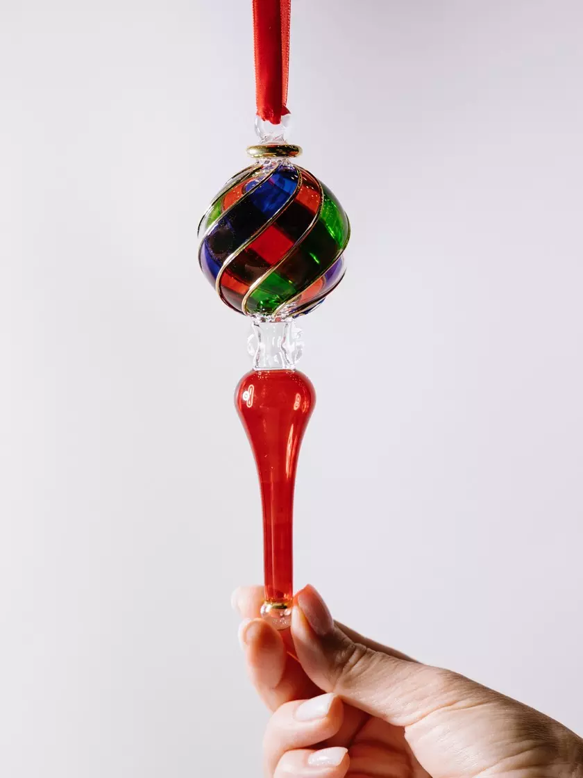 Елочное украшение стекло Волшебство на ветках VNVEG24/1-2