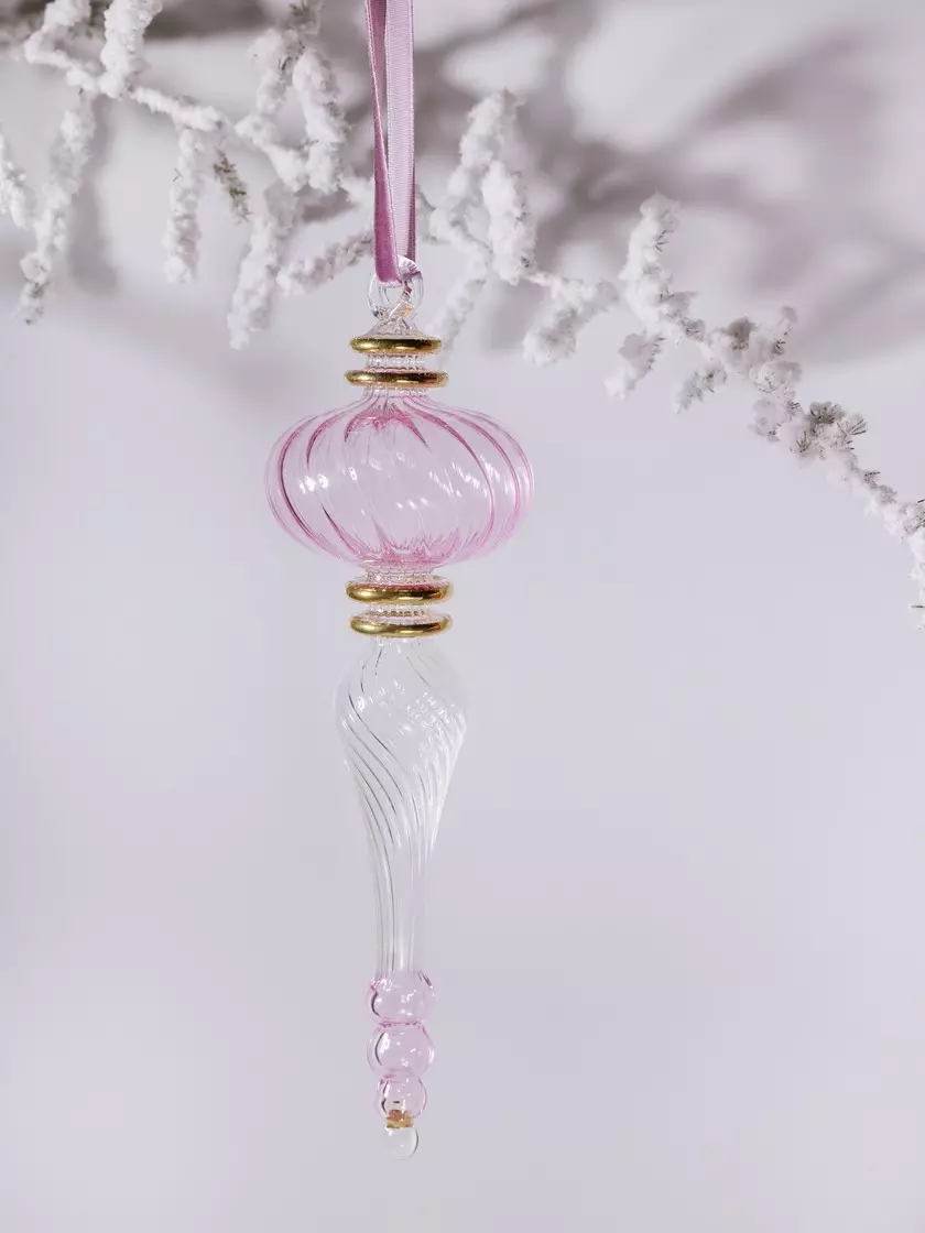 Елочное украшение стекло Волшебство на ветках VNVEG24/1-5