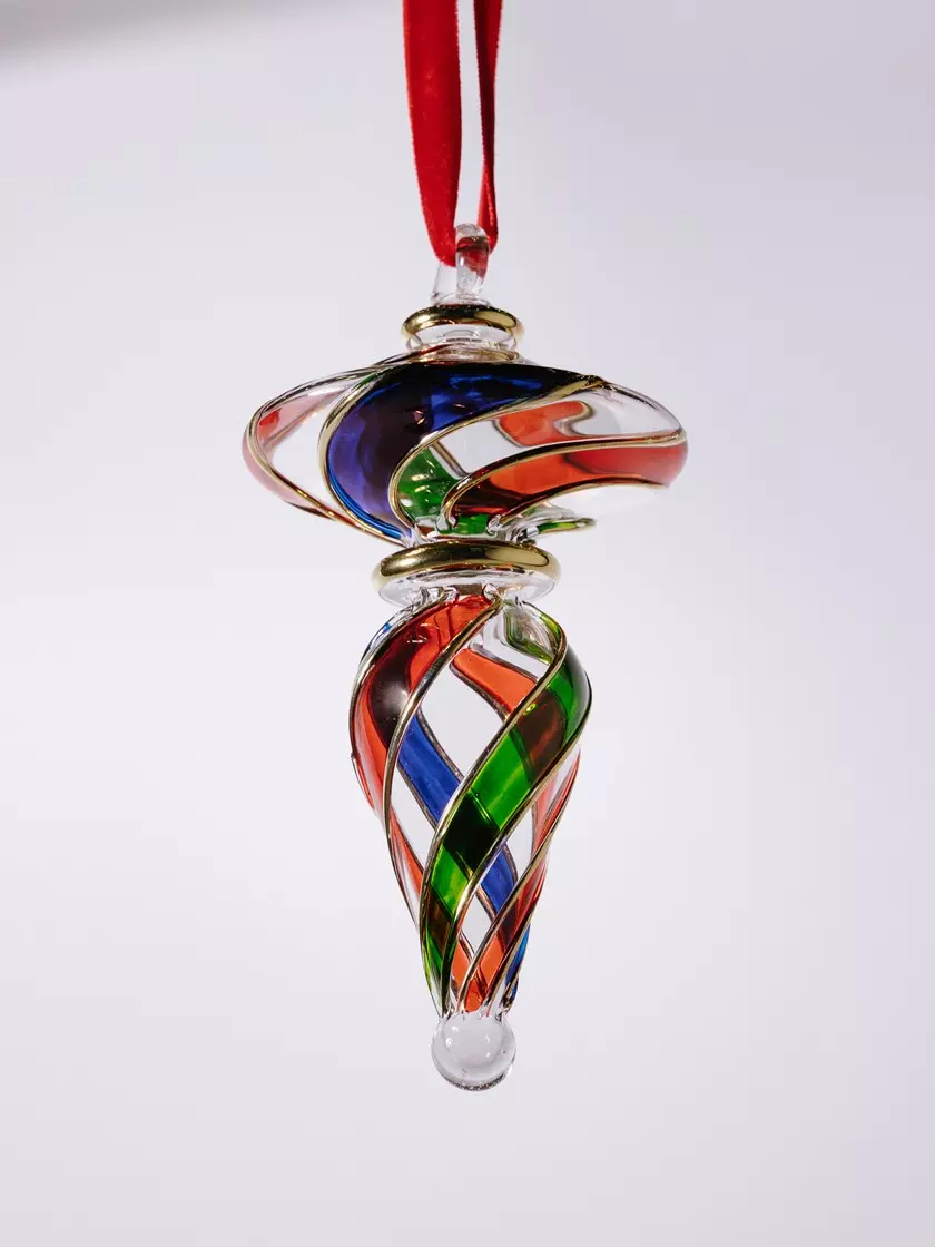 Елочное украшение стекло Волшебство на ветках VNVEG24/1-8