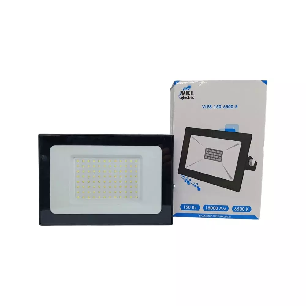 Прожектор светодиодный 220В 150Вт 6500К 18000Лм IP65 черный VKL electric 1208273