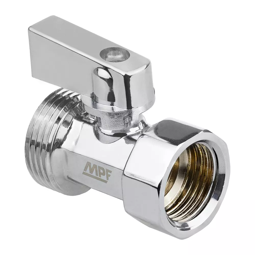 Кран-мини 1/2&quot; х 3/4&quot; ВР/НР, ХРОМ-POLISH.латунь, ГОСТ, MPF