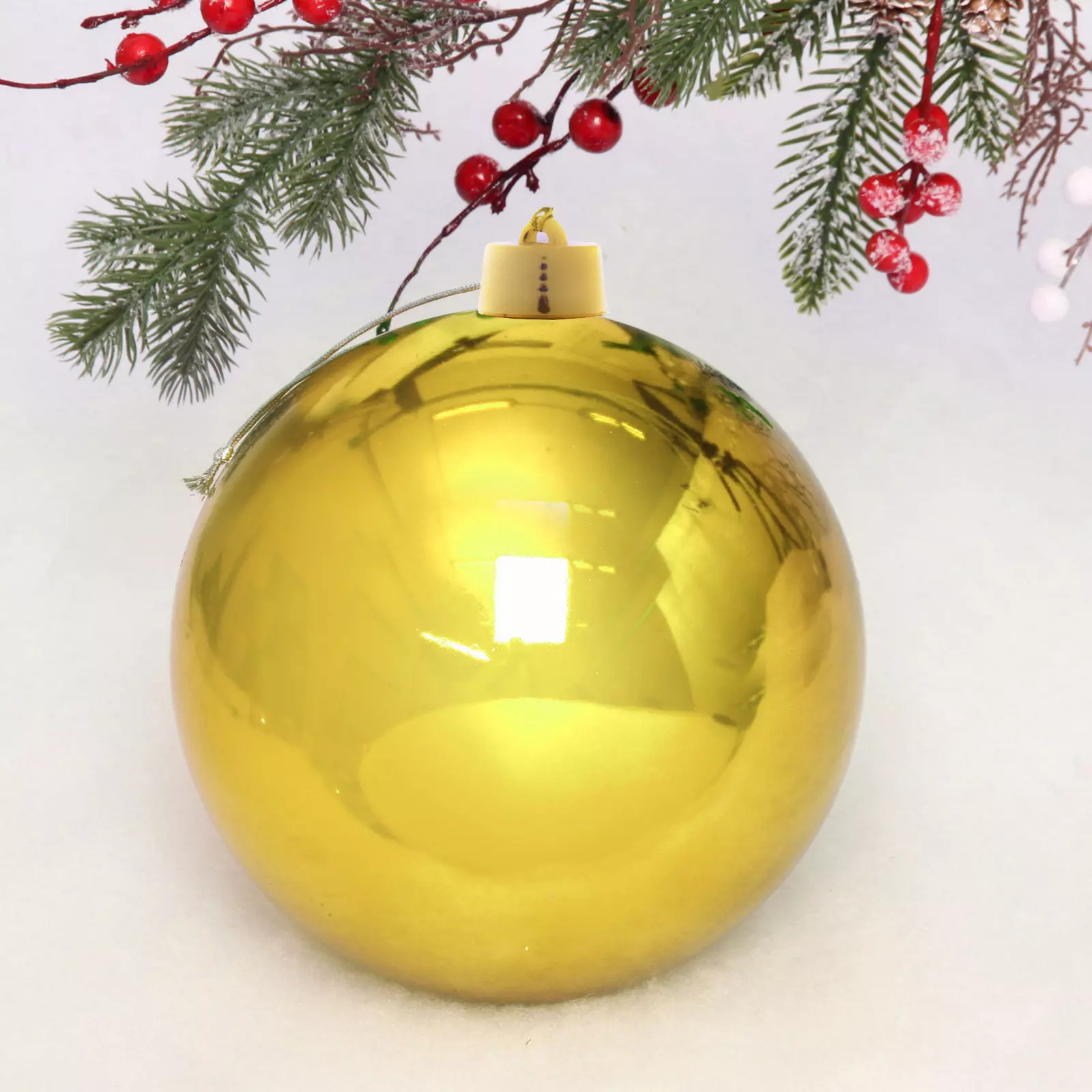 Новогодний шар 25 см глянец золото 204-826