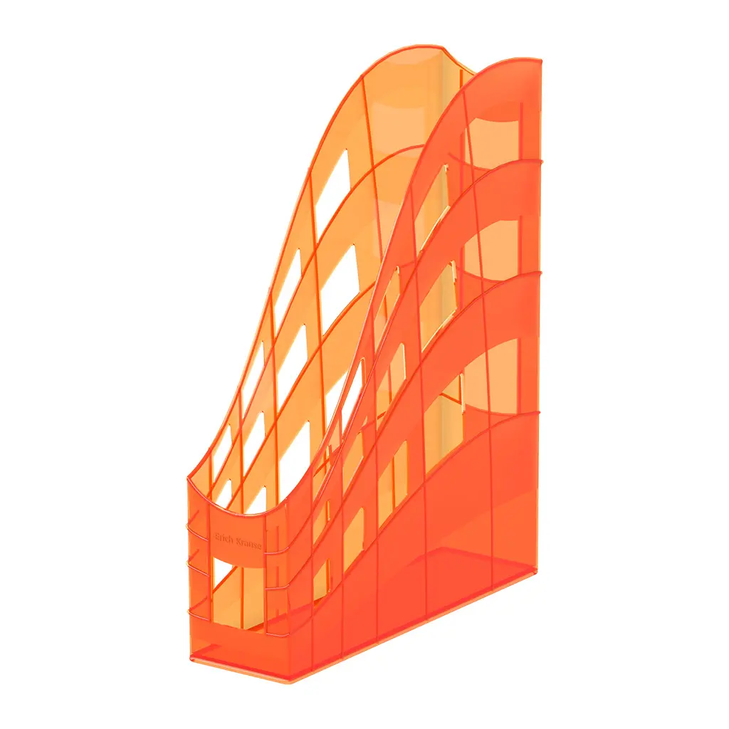 Подставка для бумаг вертикальная пластиковая ErichKrause 51512 S-Wing, Neon, 75мм, оранжевый