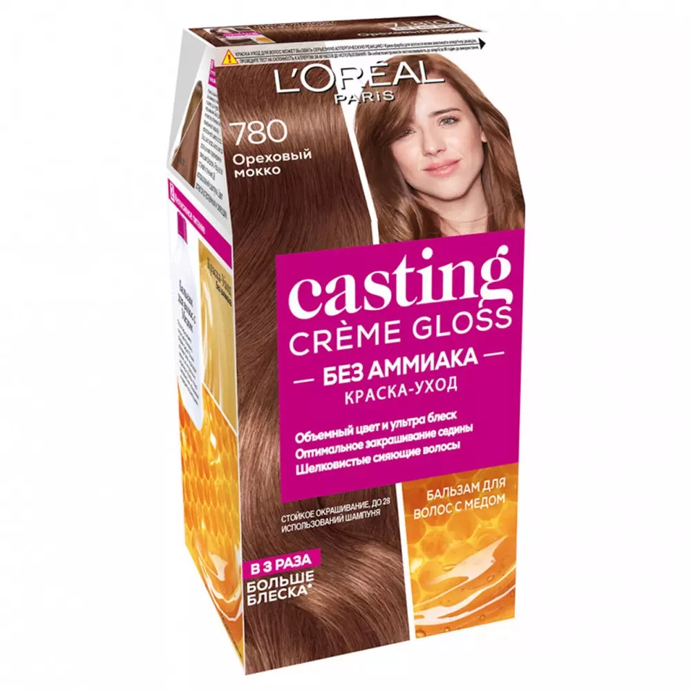 Краска для волос L'Oreal Casting Creme Gloss тон 780 орех мокко, 180мл