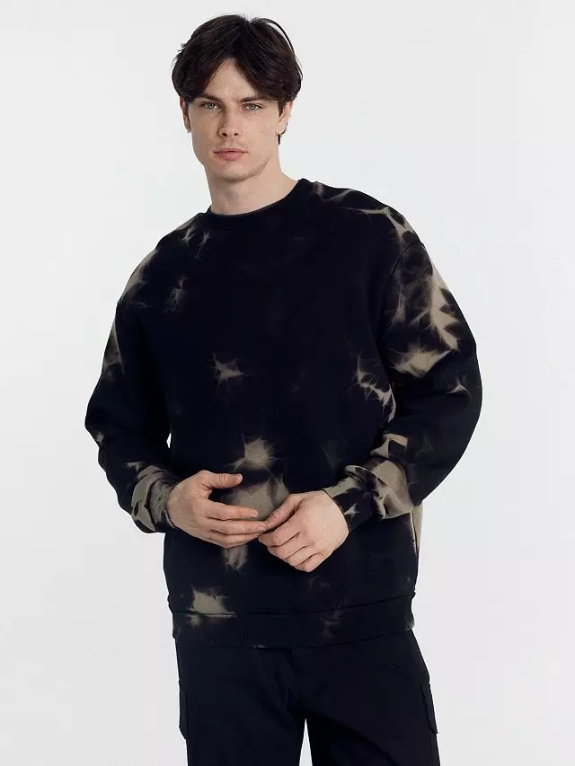 Свитшот мужской Mark Formelle 121801/1 черный эйсид, р-р 104-170/176 (52 / XL)