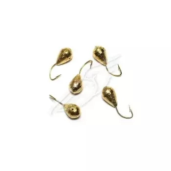 Мормышка для зимней рыбалки Капля с отв., р.5, вес 1,8, цв. золото &quot;ЯМАН&quot; (уп. 5 шт.)