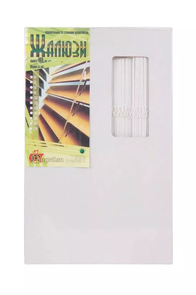 Жалюзи горизонтальные 60х160 см белые деревянные Магеллан
