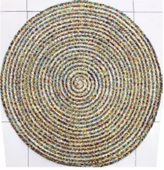 Коврик Эко джутовый с хлопком круг (15262) мульти 80х80