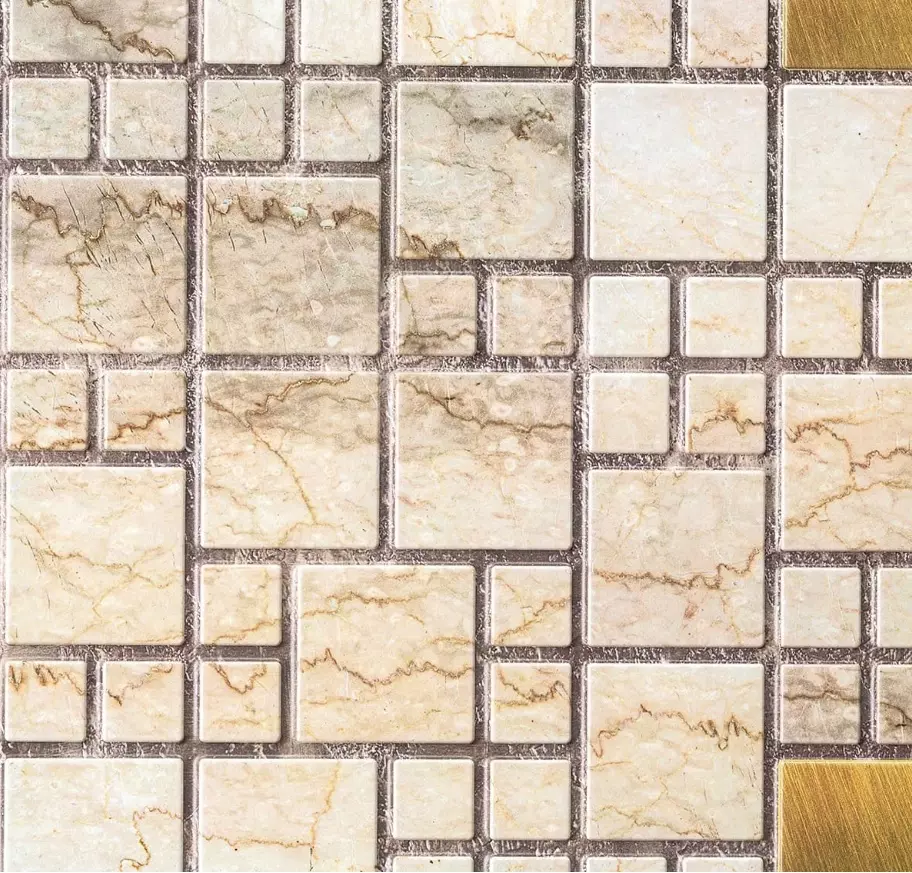 Листовая панель ПВХ Мозаика Мрамор с золотом 960х480х0,3 мм