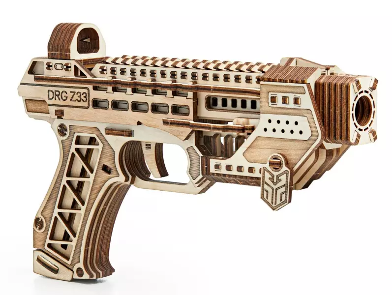 Детский пистолет деревянный с пулями DRG Z33 Drovo DR033