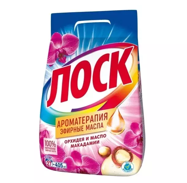 Стиральный порошок автомат ЛОСК Ароматерапия Орхидея и масло макадами, 4,05 кг