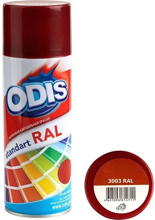 Аэрозольная краска RAL 3003 ODIS standart рубиново-красный
