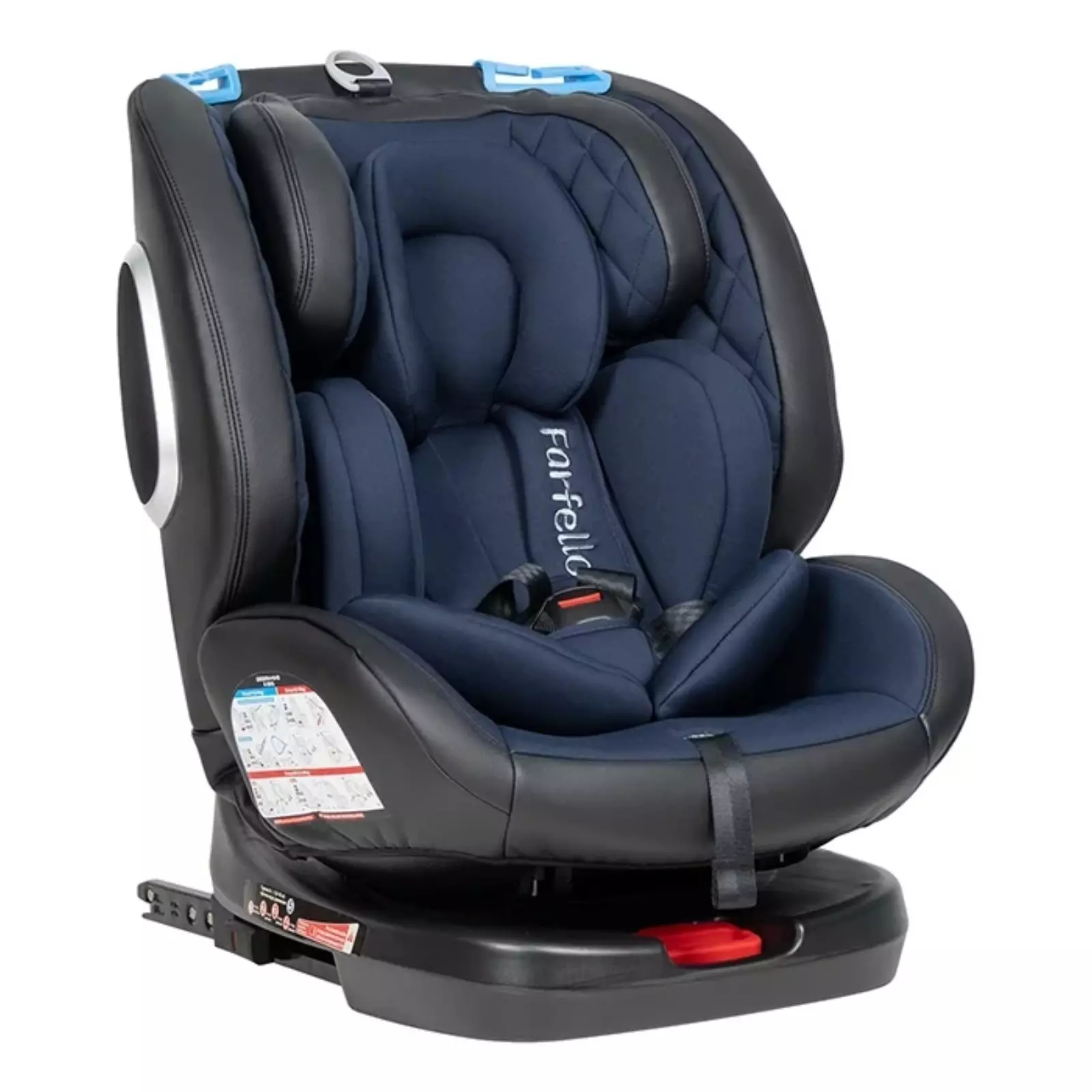 Автокресло детское Farfello ISOFIX YB102A/pb (Blue PU/Темно-синий экокожа)