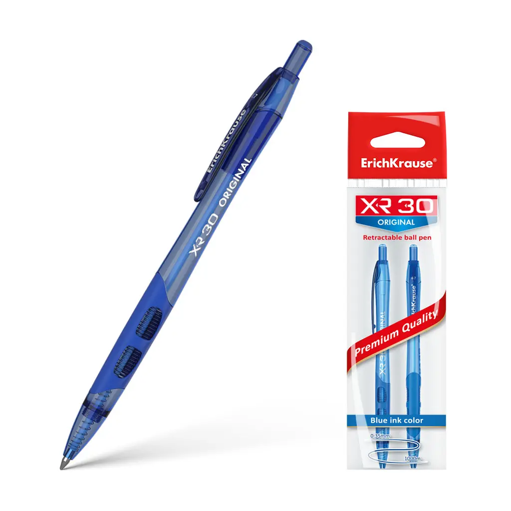 Шариковая ручка автоматическая ErichKrause 43620 XR-30 Original, чернил синий