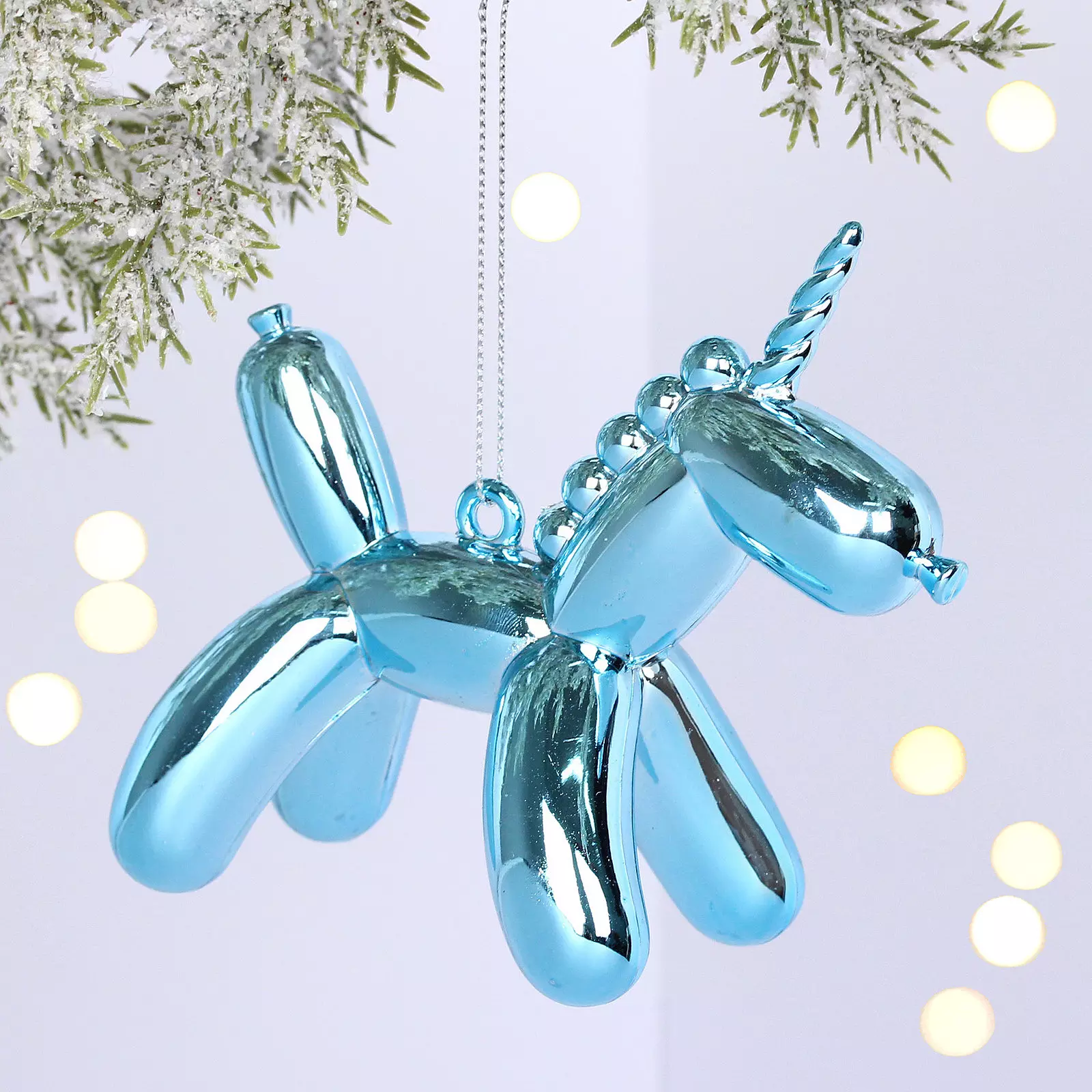 Елочная игрушка Воздушный единорожек 11х5х9 см голубой 916-1630