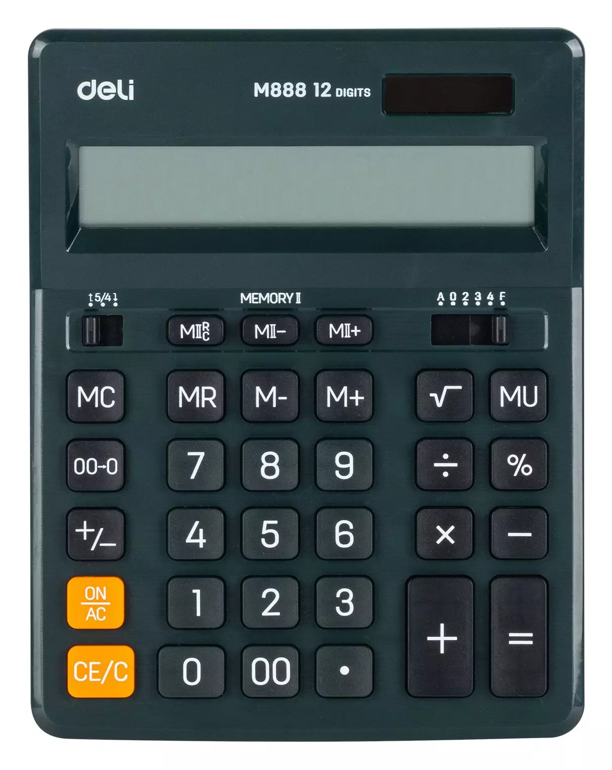Калькулятор настольный 12 разрядов зеленый DELI EM888F-green
