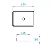 Раковина накладная Koller Pool KVADRO 60 KR-0600-WB