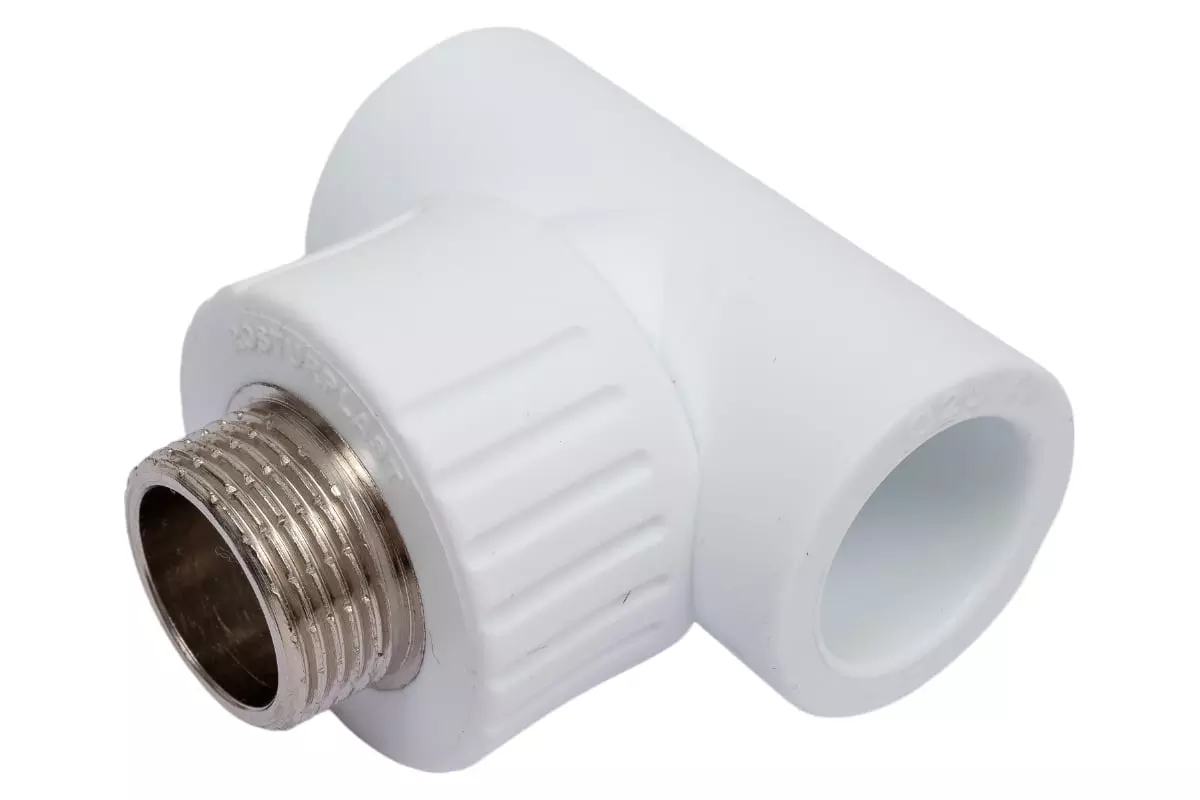 Тройник полипропиленовый комбинированный 25х3/4"х25 НР, RTP 10756