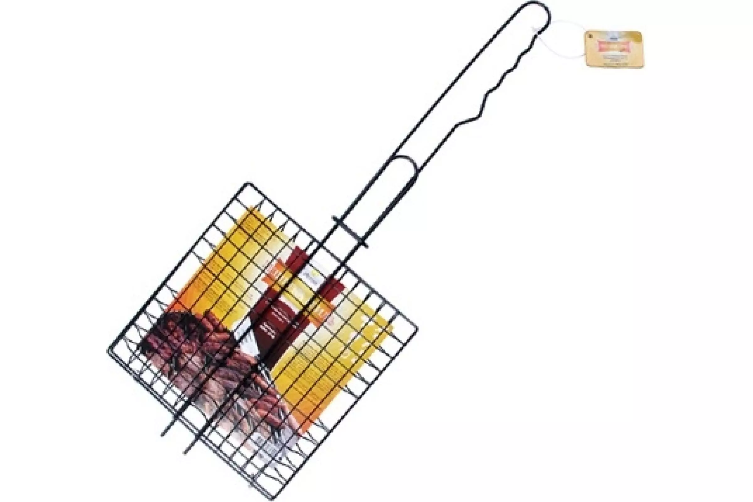 Решетка-гриль плоская для мяса Искра с металл/ручкой. Размер: 23х23х56cм. RDG-39B