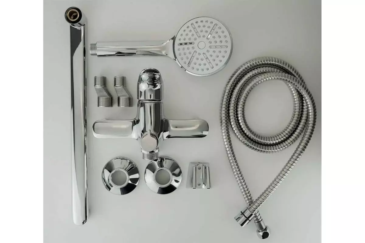 Смеситель для ванны, длинный излив 35 см, хром, c аксессуарами ESKO Asti AT 31, латунь