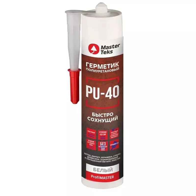 Герметик полиуретановый быстросохнущий MasterTeks PM PU-40 0,28 белый