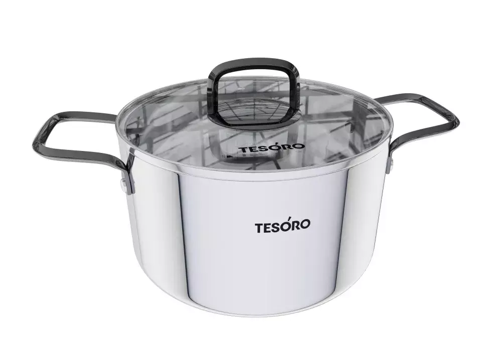 Кастрюля 4,3 л &quot;Tesoro Asti&quot; монолитный корпус, технология &quot;Tri-PLY&quot;.КС643