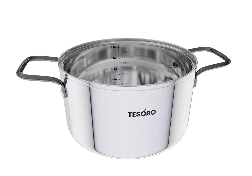 Кастрюля 4,3 л &quot;Tesoro Asti&quot; монолитный корпус, технология &quot;Tri-PLY&quot;.КС643